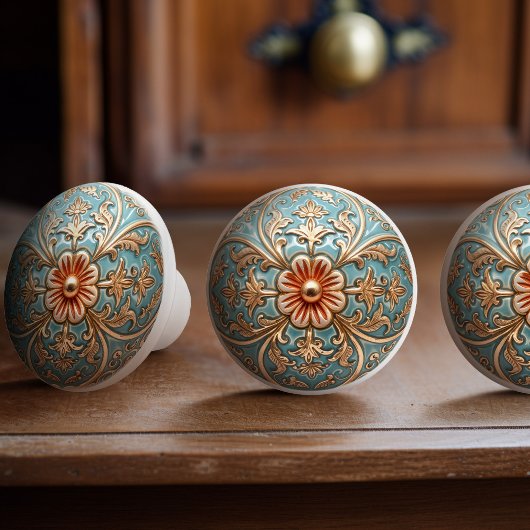 Baroque Bloom Ceramic Knob Pull Keramische Knop