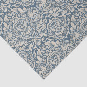 Baroque Blue Damask Brocade op White Decoupage Tissuepapier (Detail)