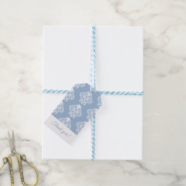 Baroque Blue en White Hartelijk dank Cadeaulabel