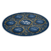 Baroque Blue Passover Seder Glass Cutting Board Snijplank (Hoek)