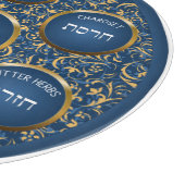 Baroque Blue Passover Seder Glass Cutting Board Snijplank (Hoek)
