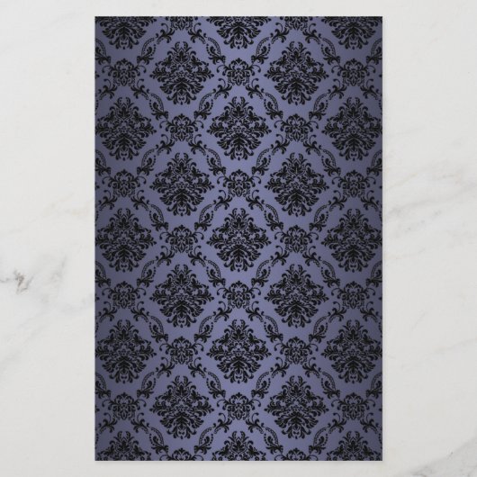 Baroque Blue Victoriaans Scrapbook Paper Briefpapier (Voorkant)