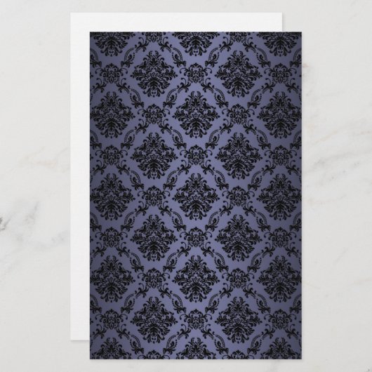 Baroque Blue Victoriaans Scrapbook Paper Briefpapier (Voorkant / Achterkant)