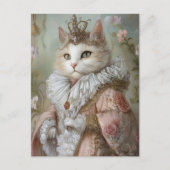 Baroque Cat Royal Portrait Queen Design Briefkaart (Voorkant)