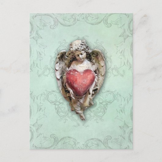  Baroque Cherub met hart Briefkaart (Voorkant)