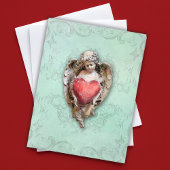 Baroque Cherub met hart Briefkaart