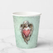 Baroque Cherub met hart Papieren Bekers (Achterkant)