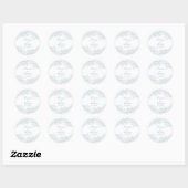 Baroque Circular Dusty Blue Wedding Logo Ronde Sticker (Vel)