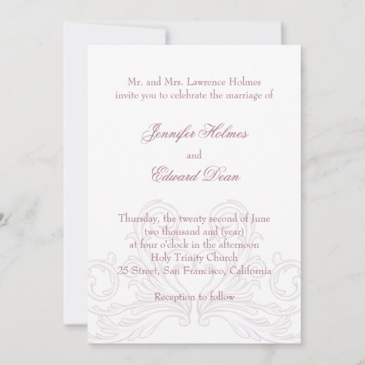 Baroque Classic bruiloft Kaart (Achterkant)