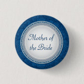 Baroque Cobalt Plaque Wedding Role Button (Voorkant)