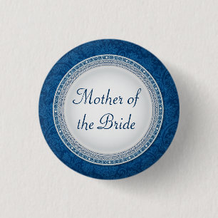 Baroque Cobalt Plaque Wedding Role Button