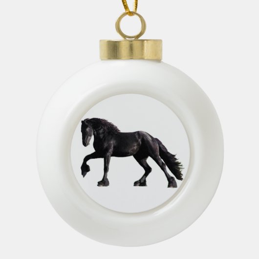 Baroque Colt Keramische Bal Ornament (Voorkant)