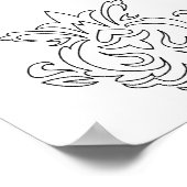 Baroque contourline afdrukken poster (Hoek)