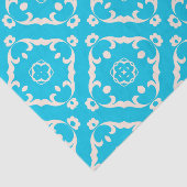  Baroque Cyaan Blue and White Pattern Tissuepapier (Detail)