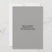 Baroque Damask Gunmetal Grey Engagement Party Kaart (Achterkant)