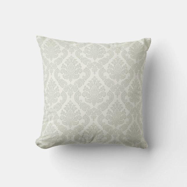 Baroque  Damask | wit ijs Kussen (Voorkant)