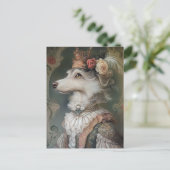 Baroque Dog Royal King Portrait Design Briefkaart (Staand voorkant)