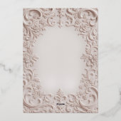 Baroque Elegance Blush Rose Gold Wedding Folie Uitnodiging (Achterkant)