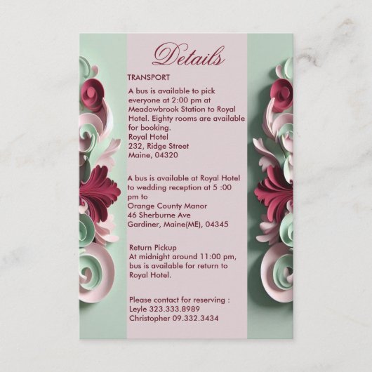 Baroque Elegance Floral Motifs Acanthus Swirls  Informatiekaartje (Voorkant)