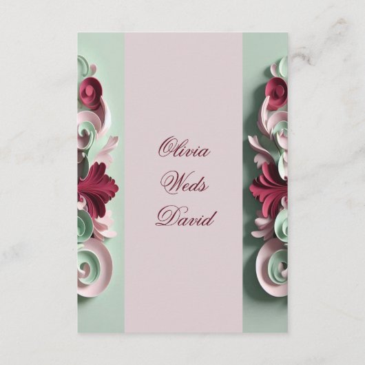 Baroque Elegance Floral Motifs Acanthus Swirls  Informatiekaartje (Achterkant)