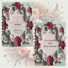 Baroque Elegance Floral Motifs Acanthus Swirls Kaart