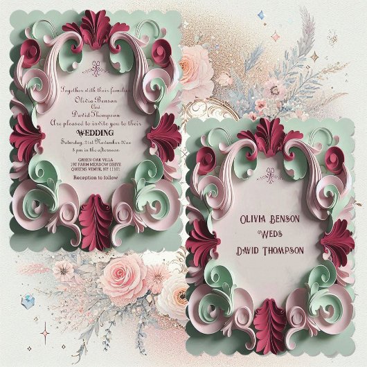 Baroque Elegance Floral Motifs Acanthus Swirls Kaart