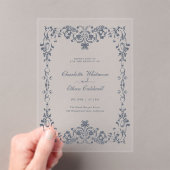 Baroque Elegant Frame Wedding Acrylic Invitation Acryl Uitnodigingen (Insitu (Draagbaar))