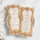 Baroque Elegant Gold Floral Wedding Menu