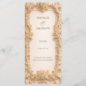 Baroque Elegant Gold Floral Wedding Menu (Achterkant)