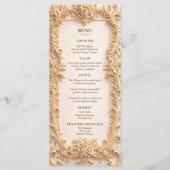 Baroque Elegant Gold Floral Wedding Menu (Voorkant)