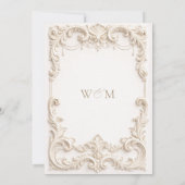 Baroque Elegant Ivory Wedding Kaart (Achterkant)