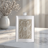 Baroque Elegant Topography Vintage Ivory Monogram Flacon