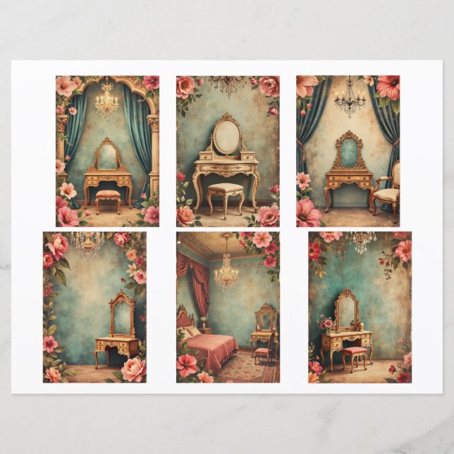 Baroque ephemera cards Scrapbook paper cutouts (Voorkant)