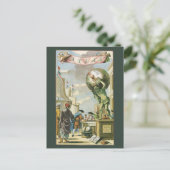  Baroque Era Atlas Frontispiece World Wereldbol Briefkaart (Staand voorkant)