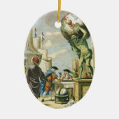  Baroque Era Atlas Frontispiece World Wereldbol Keramisch Ornament (Voorkant)