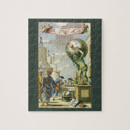  Baroque Era Atlas Frontispiece World Wereldbol Legpuzzel