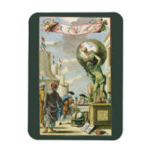 Baroque Era Atlas Frontispiece World Wereldbol Magneet (Verticaal)