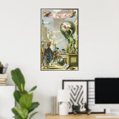  Baroque Era Atlas Frontispiece World Wereldbol Poster (Thuiskantoor)