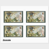  Baroque Era Atlas Frontispiece World Wereldbol Rechthoekige Sticker (Vel)