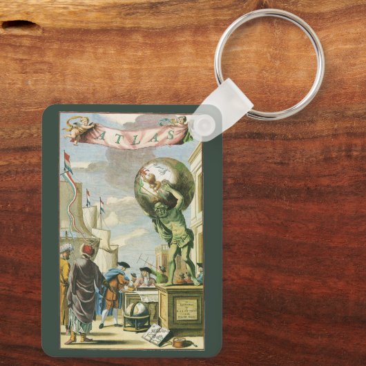 Baroque Era Atlas Frontispiece World Wereldbol Sleutelhanger (Achterkant)