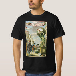  Baroque Era Atlas Frontispiece World Wereldbol T-shirt