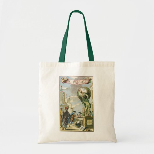  Baroque Era Atlas Frontispiece World Wereldbol Tote Bag (Voorkant)