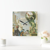 Baroque Era Atlas Frontispiece World Wereldbol Vierkante Klok (Huis)