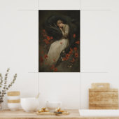 Baroque Fantasy Dragon Print, Gothic Romantic Poster (Keuken)