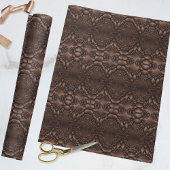 Baroque Faux Leather Brown Pattern Cadeaupapier