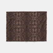 Baroque Faux Leather Brown Pattern Fleece Deken (Voorkant (Horizontaal))