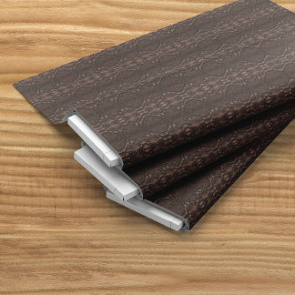 Baroque Faux Leather Brown Pattern Stof