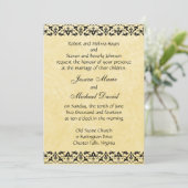 Baroque Filigree Lace Wedding Invitation Kaart (Staand voorkant)