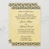 Baroque Filigree Lace Wedding Invitation Kaart (Voorkant / Achterkant)