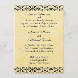 Baroque Filigree Lace Wedding Invitation Kaart